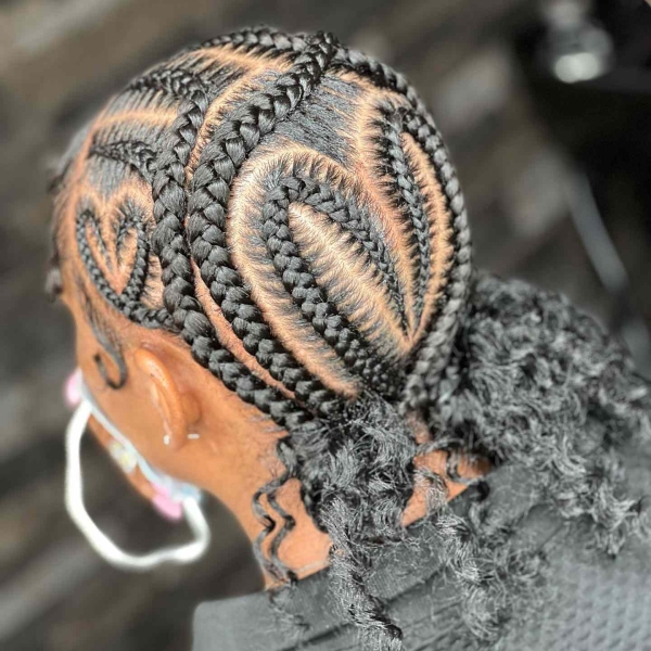 Cornrow Heart Braids Are the Cutest Way to Accent the Protective Style