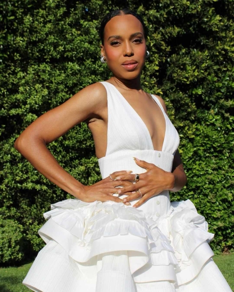 Kerry Washington's Golden French Manicure Is So Pretty for Summer