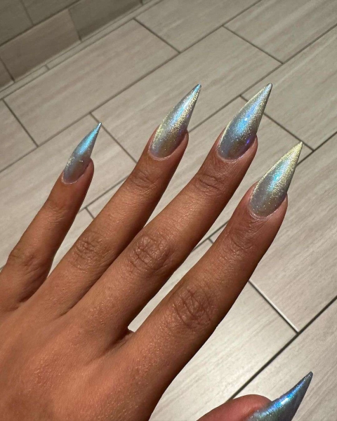 Megan Thee Stallion's Sparkly Chrome Nails Are the Secret to a Hot Girl Summer