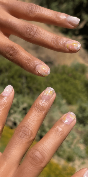 Ayo Edebiri's 3D Water Color Nails Belong In the Louvre