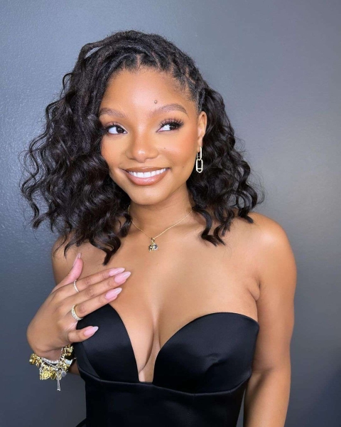 Halle Bailey's Pink Jelly Nails Are So Sweet for Summer