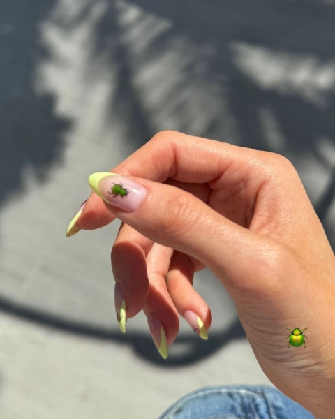 Kylie Jenner's "Summer Garden" Manicure Features Hand-Painted Bug Details