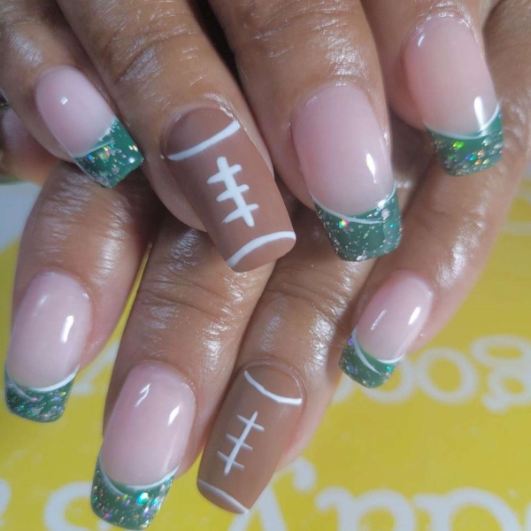 17 Football-Inspired Nail Designs For a Winning Game-Day Manicure