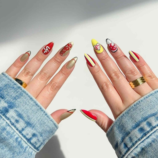 17 Football-Inspired Nail Designs For a Winning Game-Day Manicure