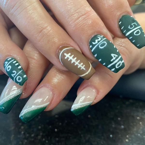 17 Football-Inspired Nail Designs For a Winning Game-Day Manicure