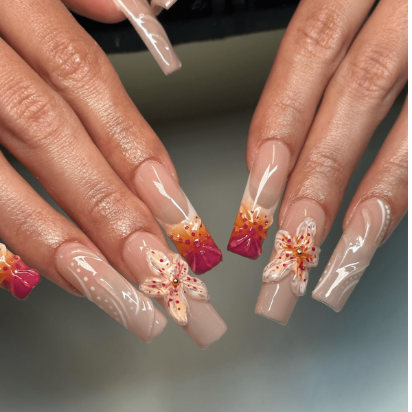 20 Hibiscus Nail Ideas For a Perfectly Y2K Summer Mani