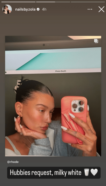 Hailey Bieber's Milky Summer Manicure Was Inspired by Justin Bieber