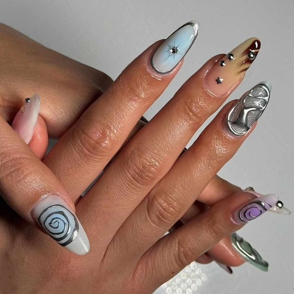 15 Cyber Nail Ideas With Futuristic Flair