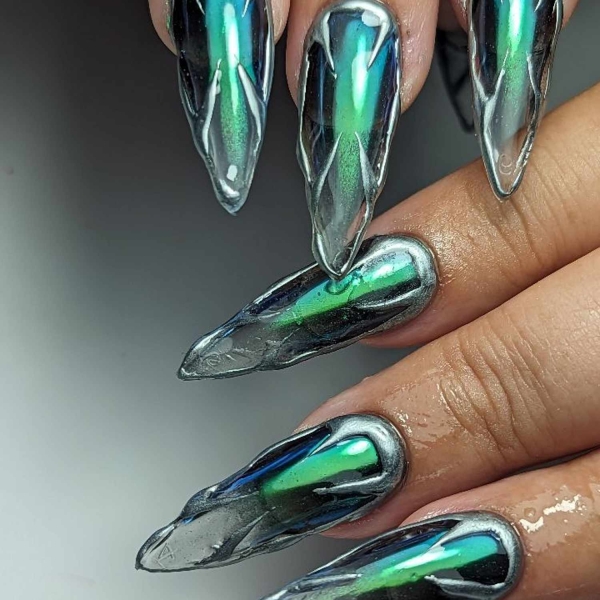 15 Cyber Nail Ideas With Futuristic Flair