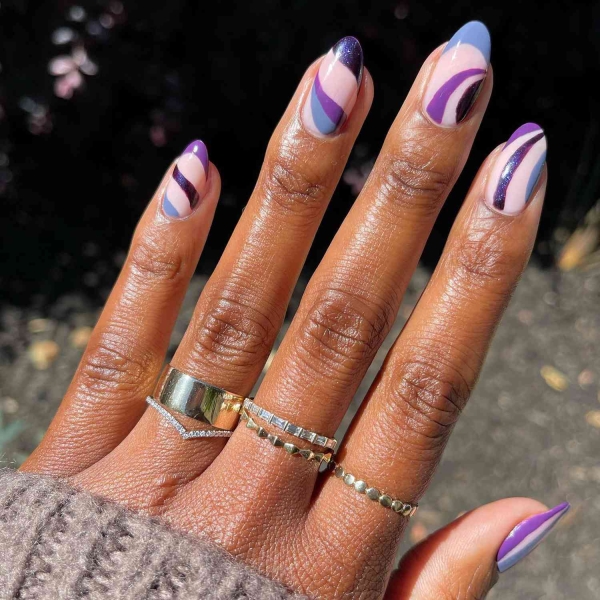 15 Purple French Manicure Ideas, From Glittery Tips to Lavender Accents