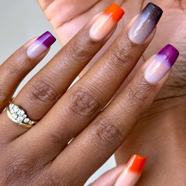 15 Purple French Manicure Ideas, From Glittery Tips to Lavender Accents