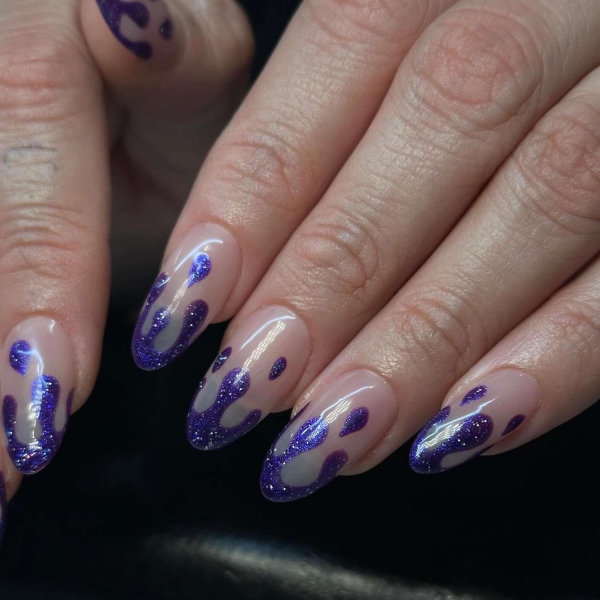 15 Purple French Manicure Ideas, From Glittery Tips to Lavender Accents