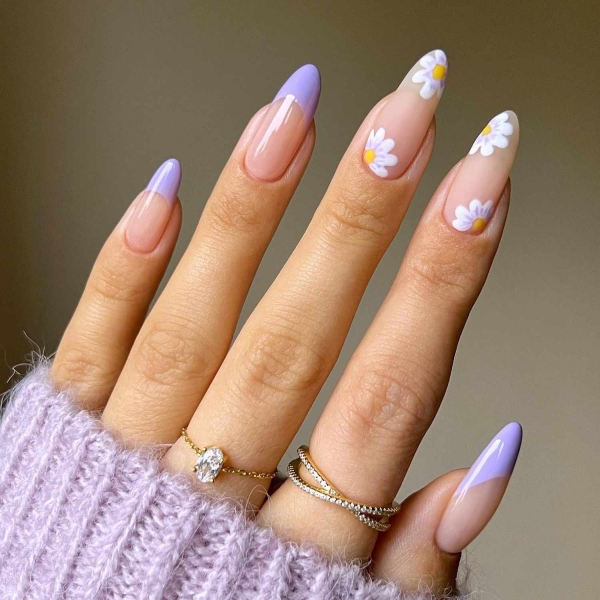 15 Purple French Manicure Ideas, From Glittery Tips to Lavender Accents