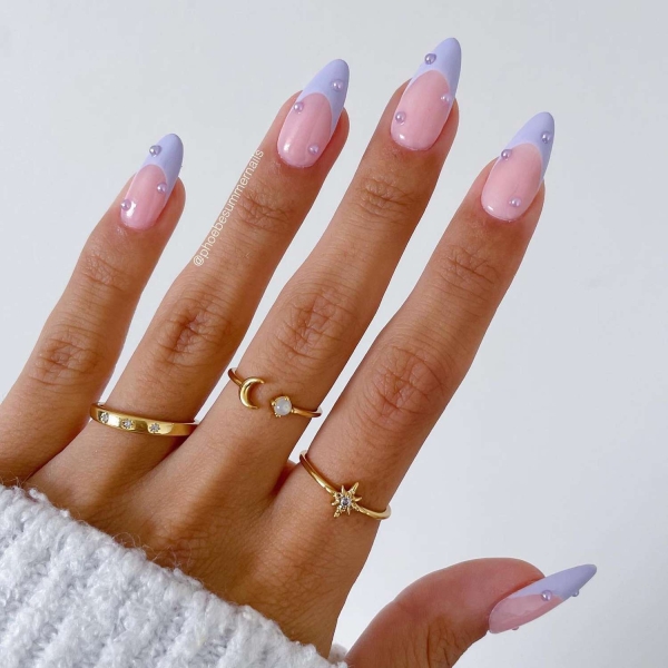 15 Purple French Manicure Ideas, From Glittery Tips to Lavender Accents