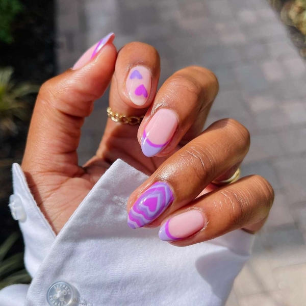 15 Purple French Manicure Ideas, From Glittery Tips to Lavender Accents