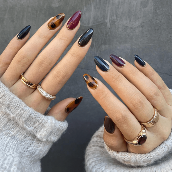 25 Gel Nail Ideas for September, From Moody Grays to Jewel Tones