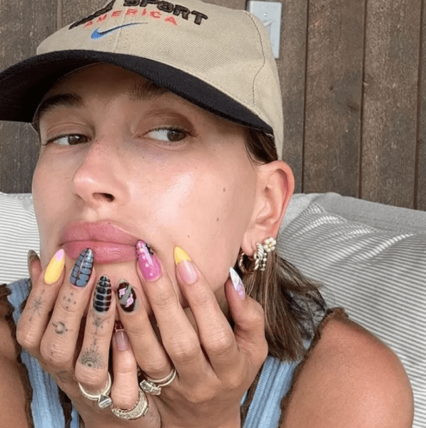 Here's Exactly How to Get Hailey Bieber's Pink Jelly Glazed Nails