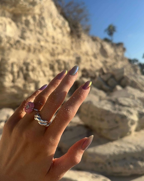 Kylie Jenner's Chrome Sea Glass Nails Have Us Dreaming of Summer Vacation